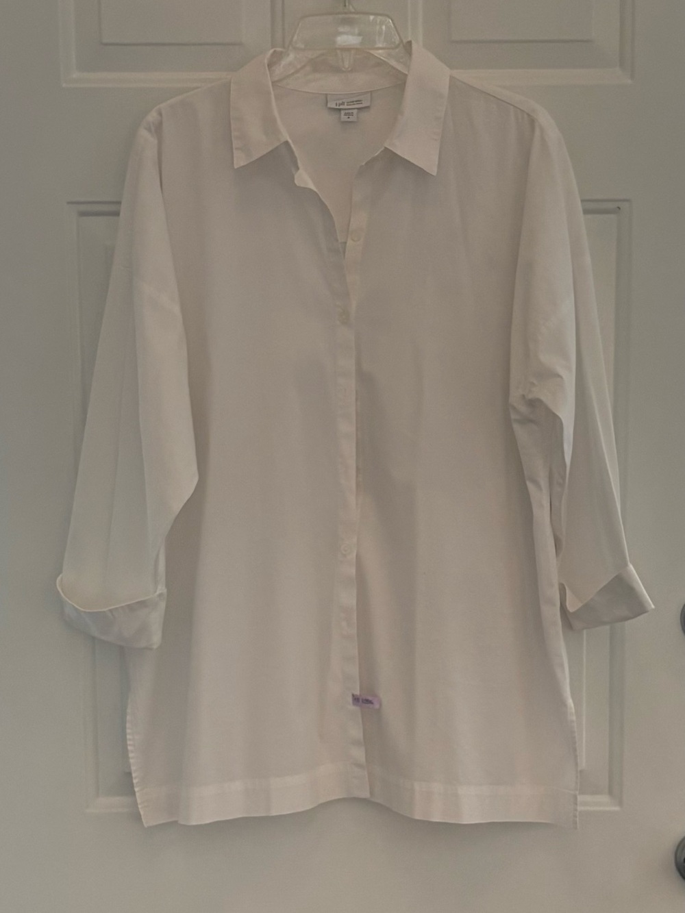 J. Jill White Button-Down Oversized Tunic Blouse Size M
